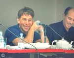 Stephen Schwartz and Craig Carnelia at an ASCAP session