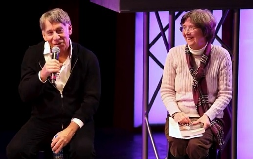 Stephen Schwartz jokes at talkback; Carol de Giere moderator