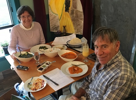 Carol de Giere interviews Stephen Schwartz over a curry