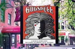 Cherry Lane Theatre and Godspell Logo