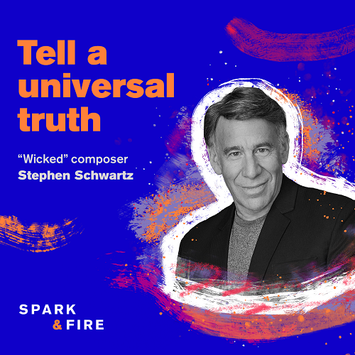Logo for a special creativity podcast with Stephen Schwartz